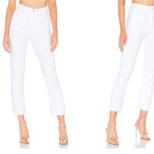 Agolde Riley High Rise Straight Crop Raw Hem Button Fly Jeans Size 27